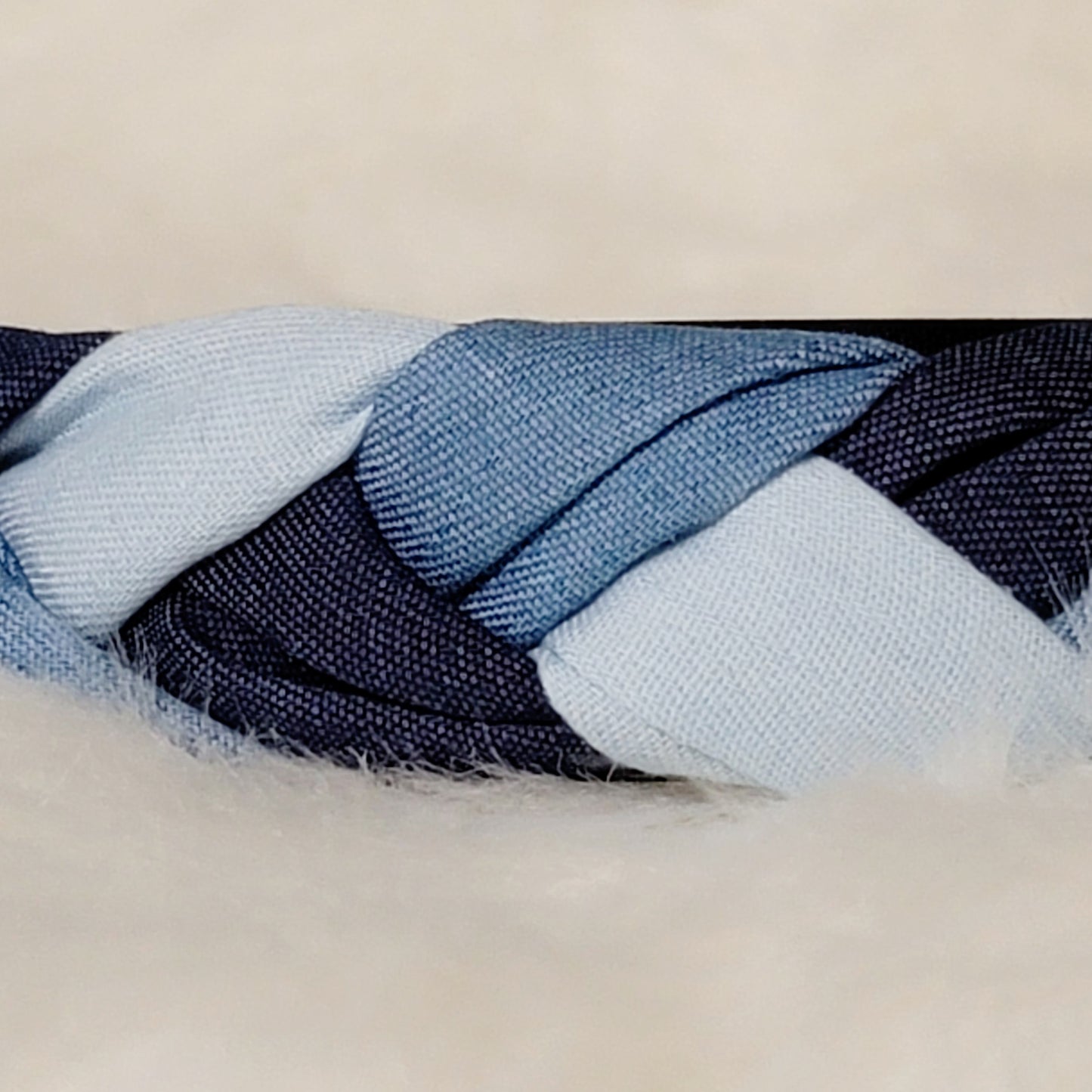 Denim Tricolor Braided Headband