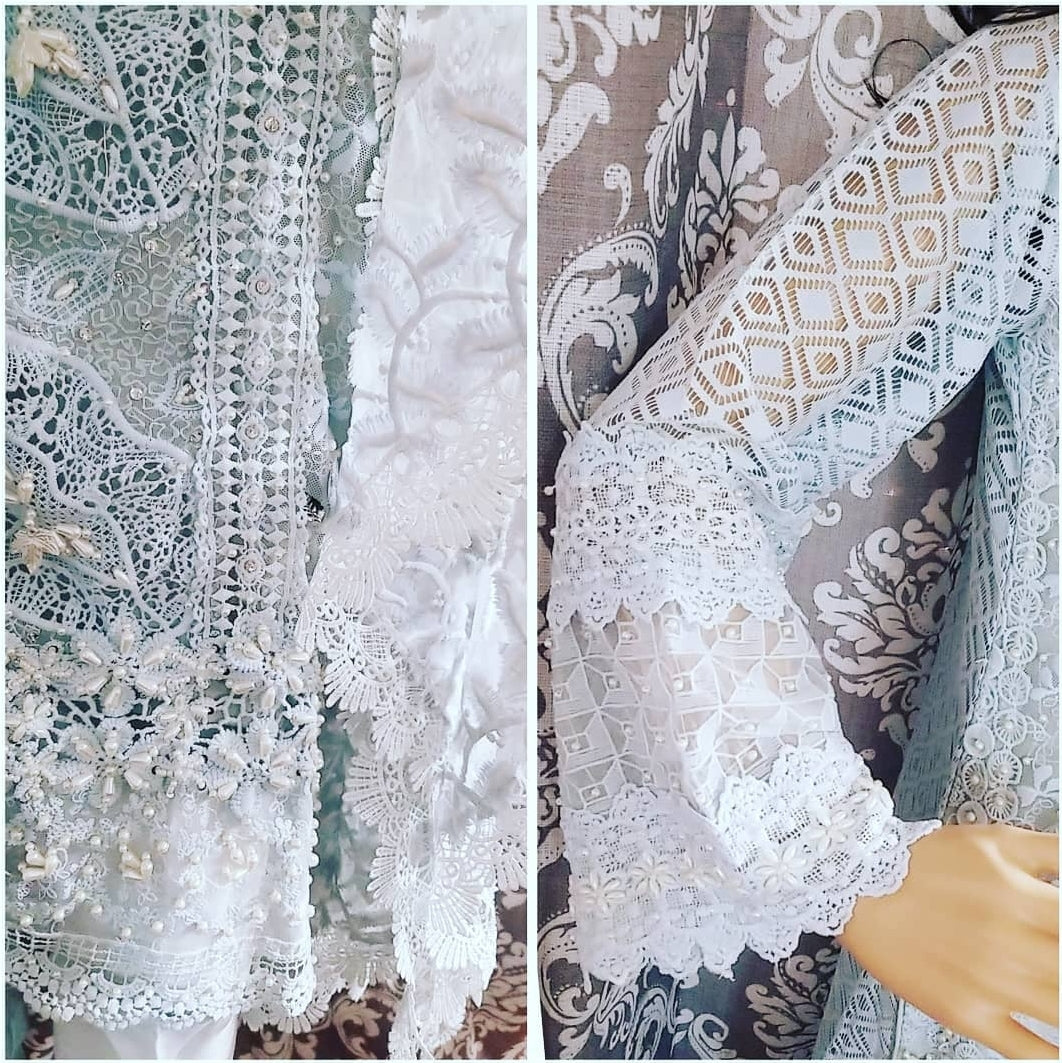 Cinderella-Blue Crochet 3 Pcs Dress