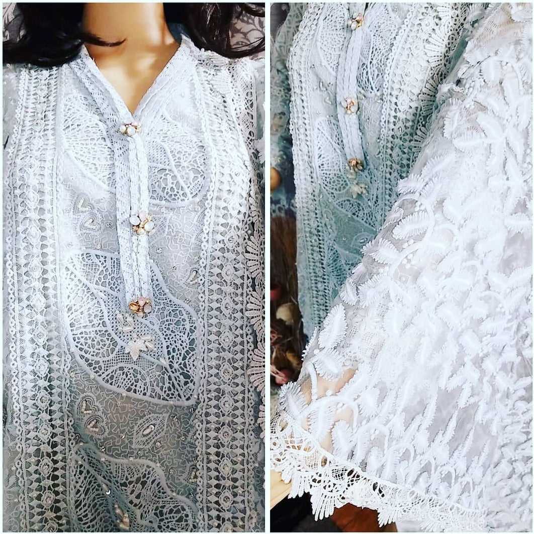 Cinderella-Blue Crochet 3 Pcs Dress