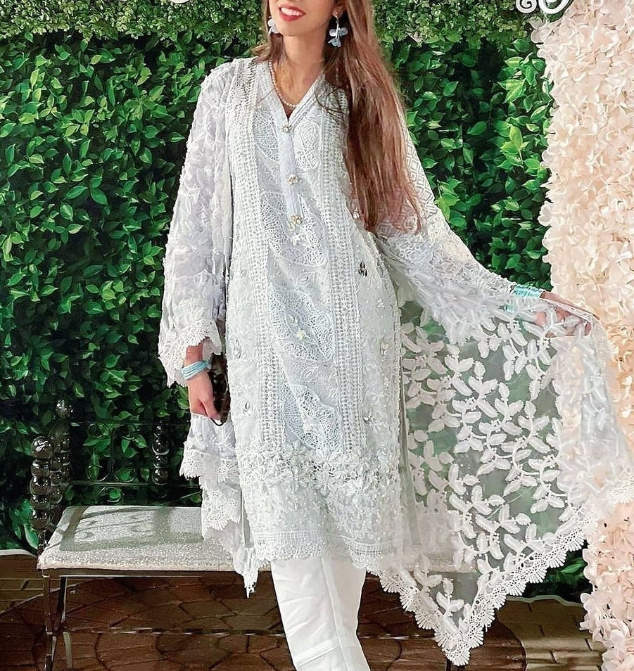 Cinderella-Blue Crochet 3 Pcs Dress