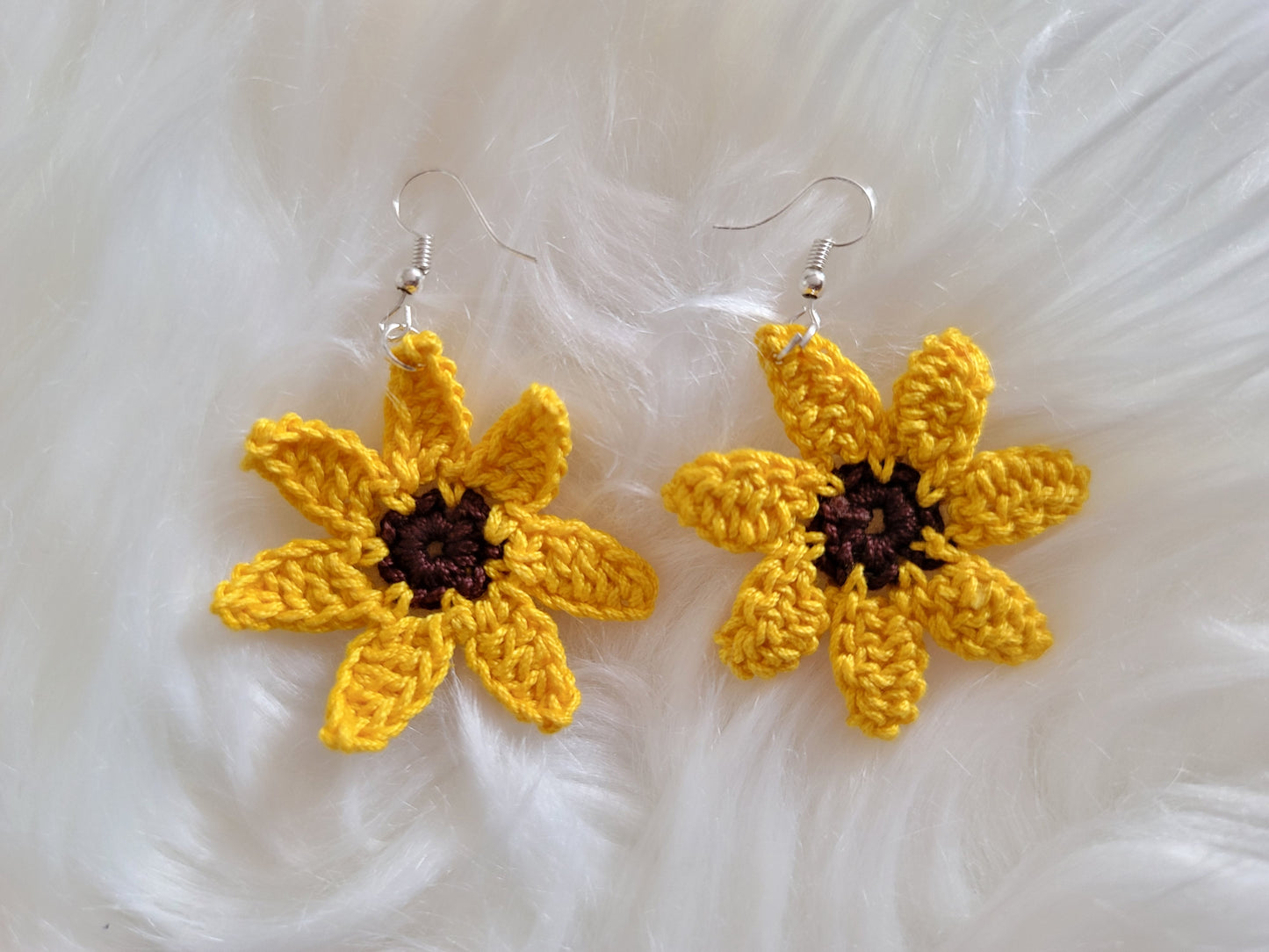 Sunflower Crochet Earrings