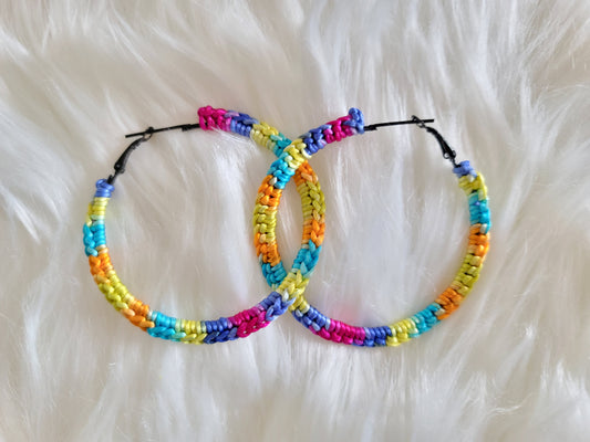 Multi-color Crochet Hoops