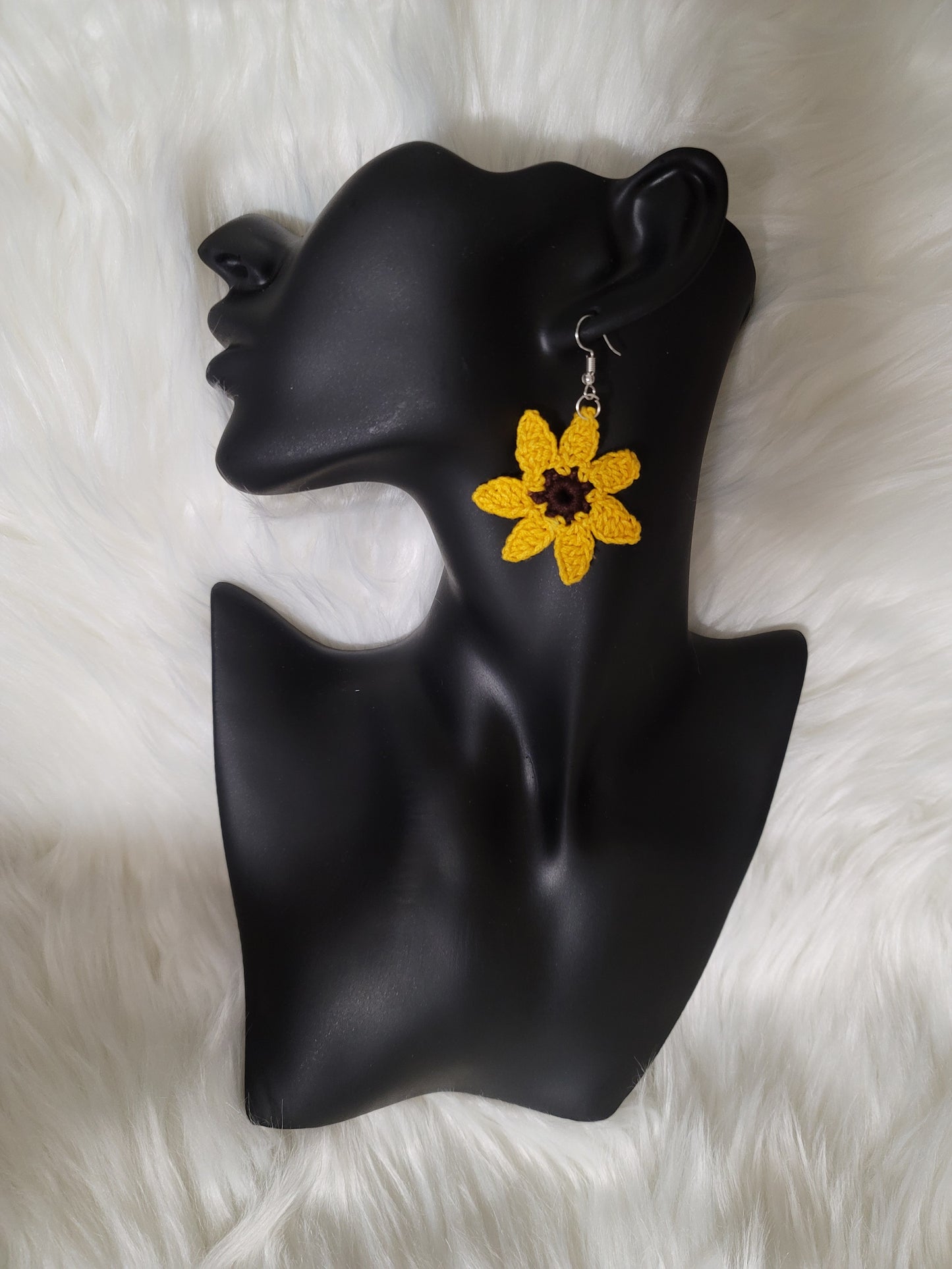 Sunflower Crochet Earrings