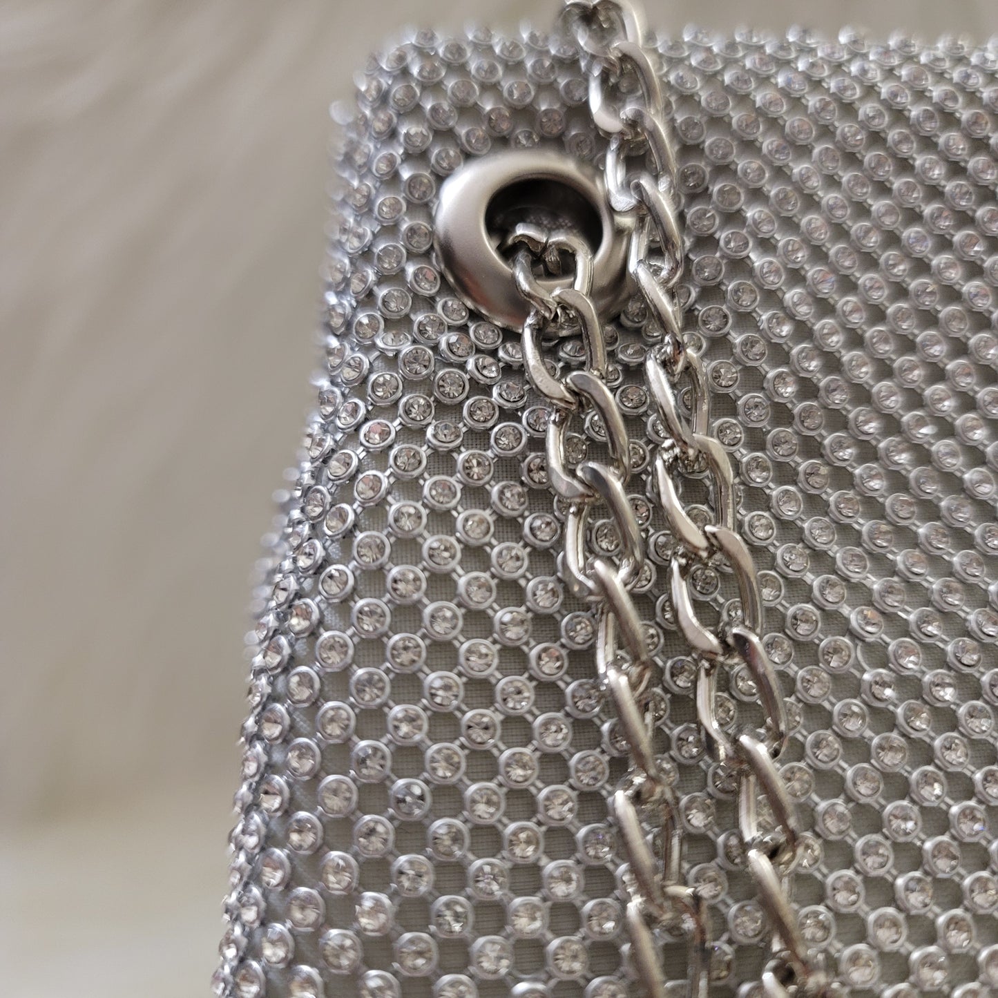 Silver Bling Embellished Multi-way Bucket Bag