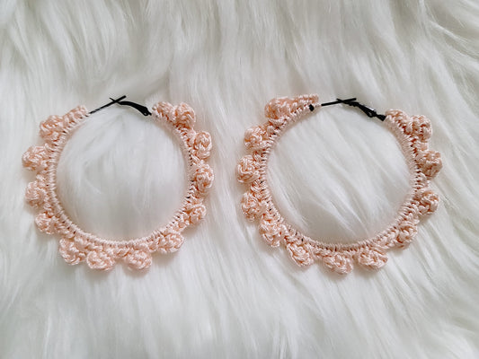 Pretty In Peach Crochet Hoops