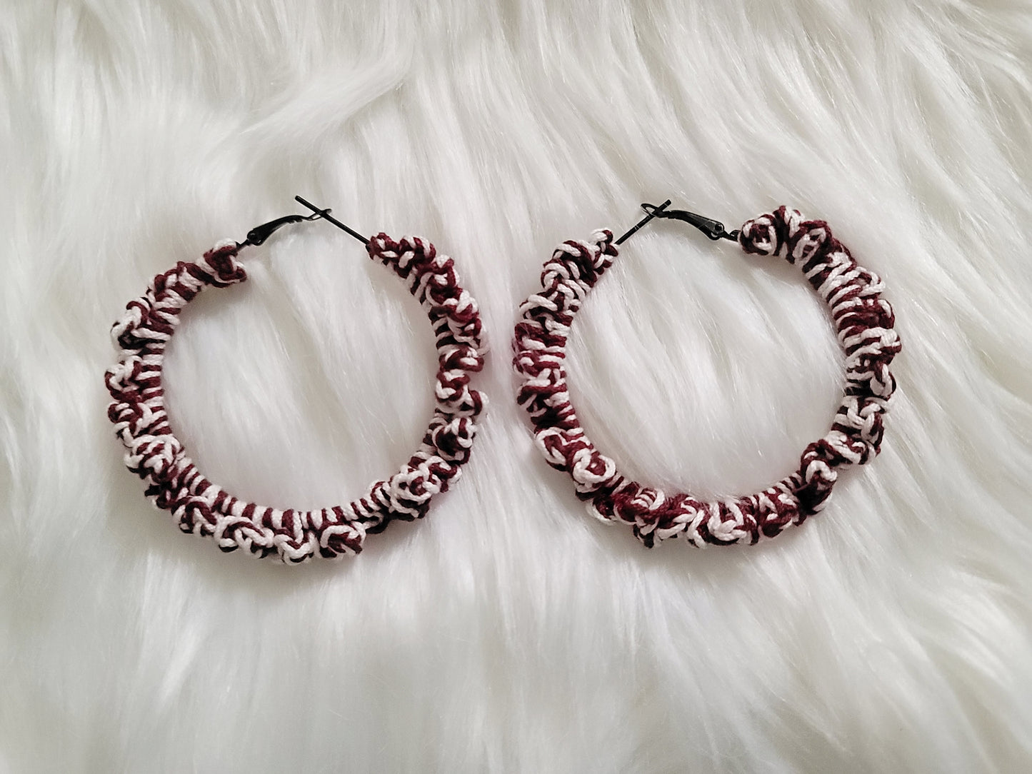 Chunky 2 Tone Crochet Hoops