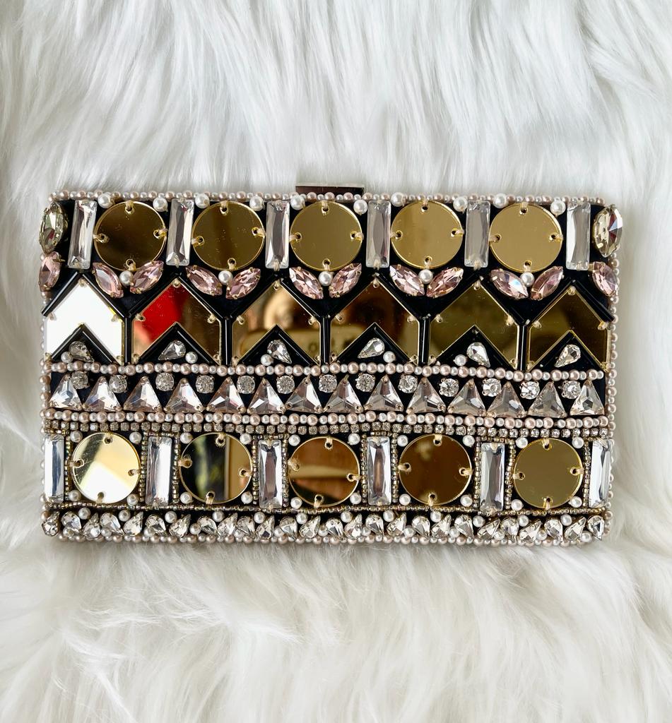 Golden Mirror Evening Clutch