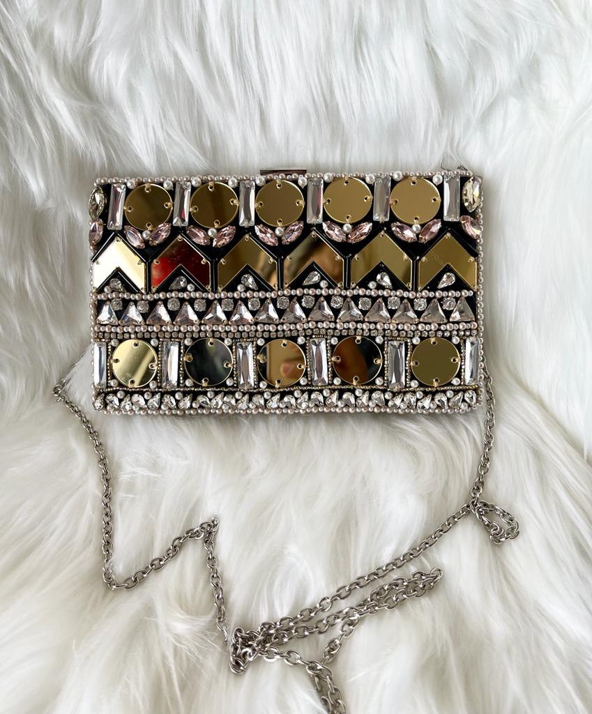 Golden Mirror Evening Clutch