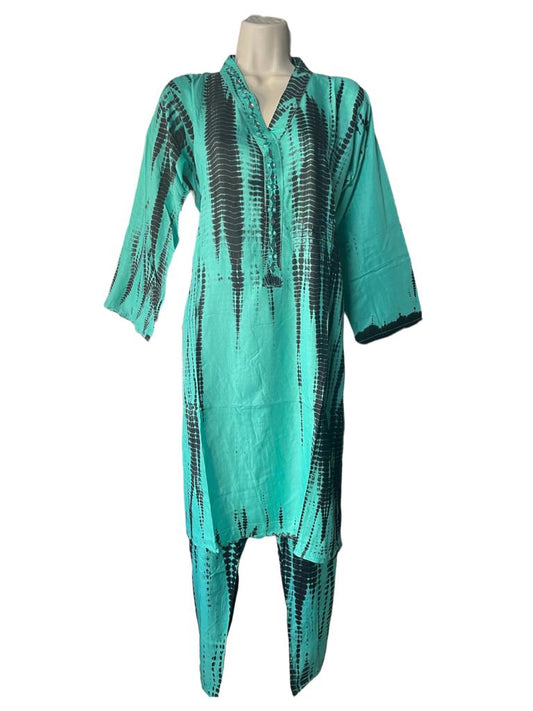 Tie Dye Kurti with Pants (Mint)