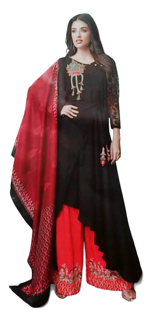 Red & black Indian Kurti Palazo dress